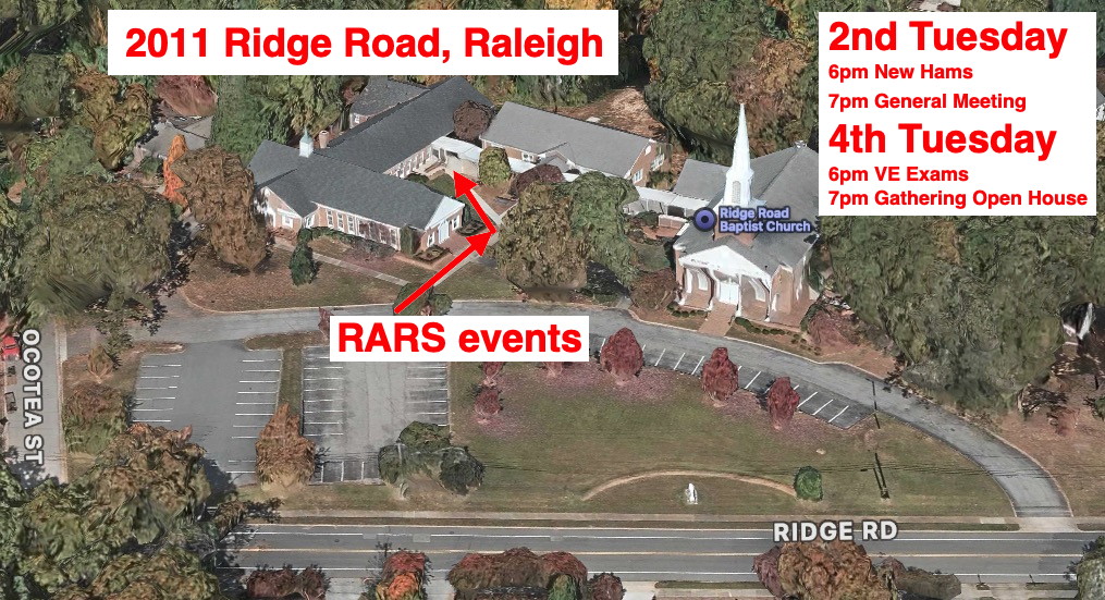 RARS In-Person Meeting Location 2nd and 4th Tuesdays. Click for larger photo.
